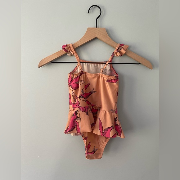 Mini Rodini Bird Print One Piece Bathing Suit 4T - Picture 4 of 4